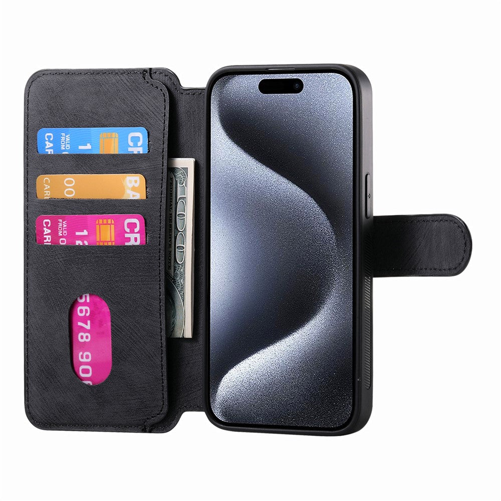 For iPhone 15 Pro Magnetic Case CASENEO Detachable Leather Phone Wallet Cover