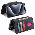 For iPhone 15 Pro Magnetic Case CASENEO Detachable Leather Phone Wallet Cover