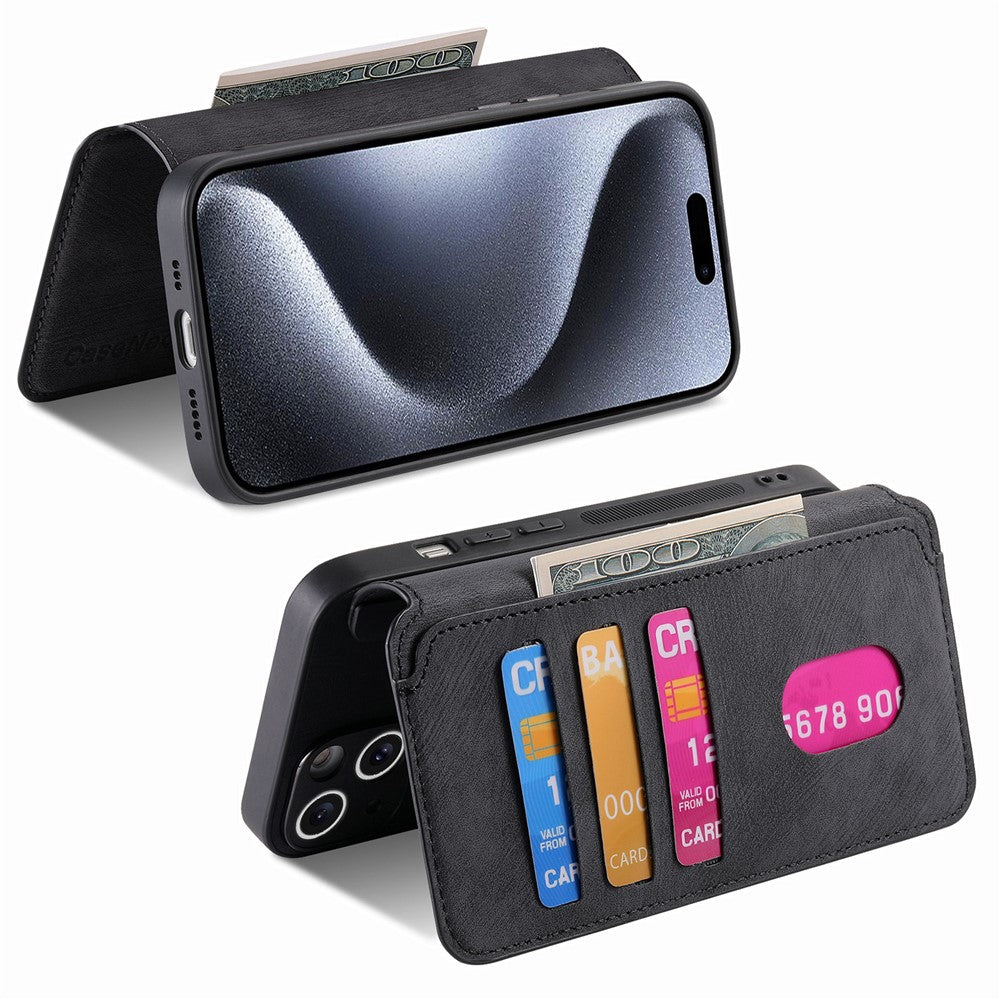 For iPhone 15 Pro Magnetic Case CASENEO Detachable Leather Phone Wallet Cover