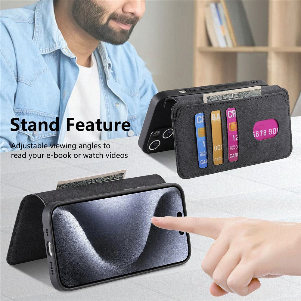 For iPhone 15 Pro Magnetic Case CASENEO Detachable Leather Phone Wallet Cover