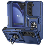 For Samsung Galaxy Z Fold6 5G Case Camera Protection PC+TPU Phone Cover Finger Ring Holder Kickstand