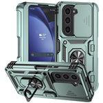 For Samsung Galaxy Z Fold6 5G Case Camera Protection PC+TPU Phone Cover Finger Ring Holder Kickstand