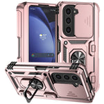 For Samsung Galaxy Z Fold6 5G Case Camera Protection PC+TPU Phone Cover Finger Ring Holder Kickstand