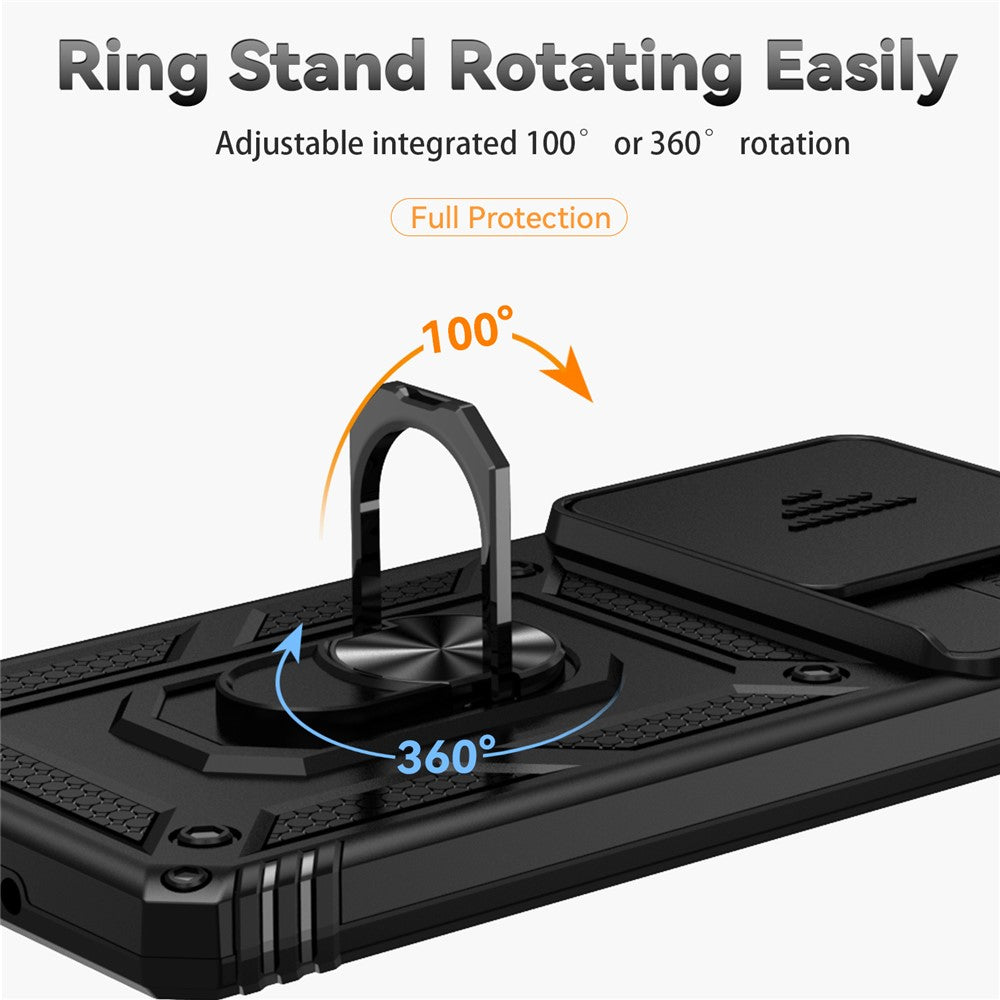 For Xiaomi Redmi Note 13 Pro 4G / Poco M6 Pro 4G Case Upgraded Lens Protection PC + TPU Phone Cover Kickstand