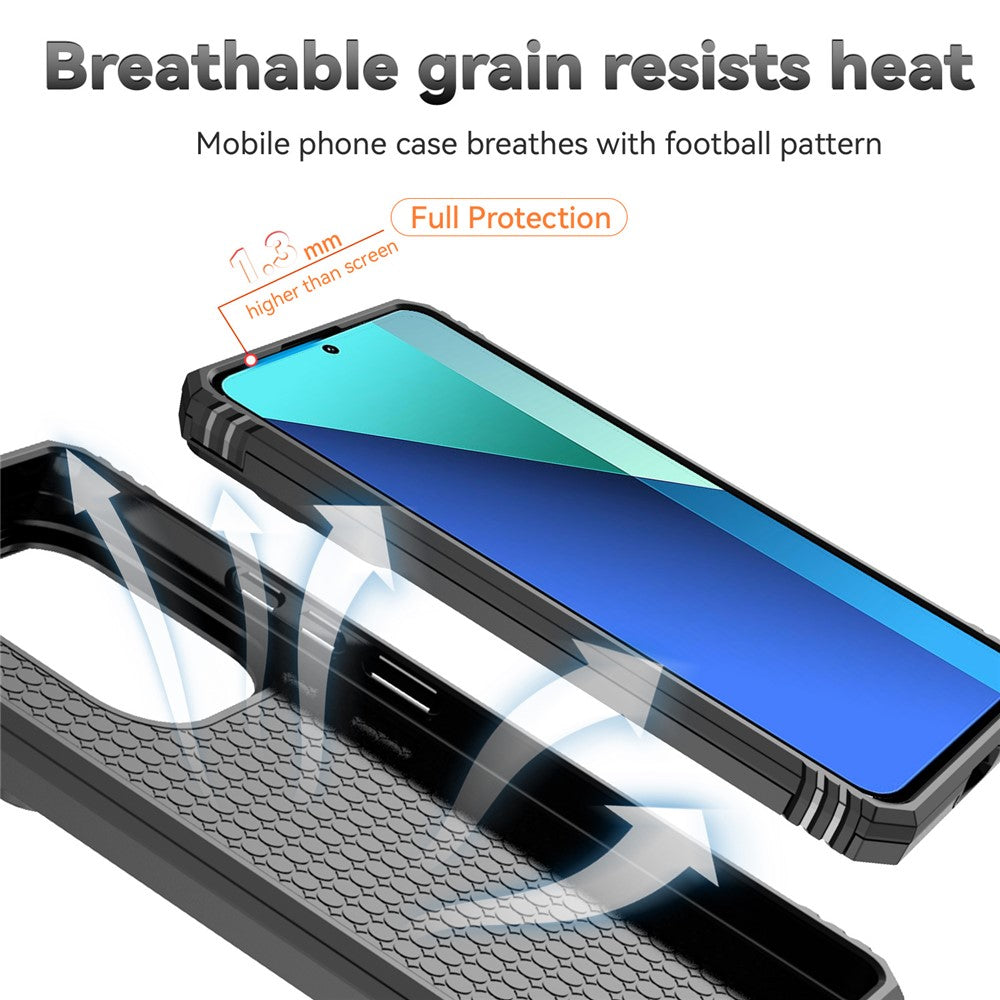 For Xiaomi Redmi Note 13 Pro 4G / Poco M6 Pro 4G Case Upgraded Lens Protection PC + TPU Phone Cover Kickstand