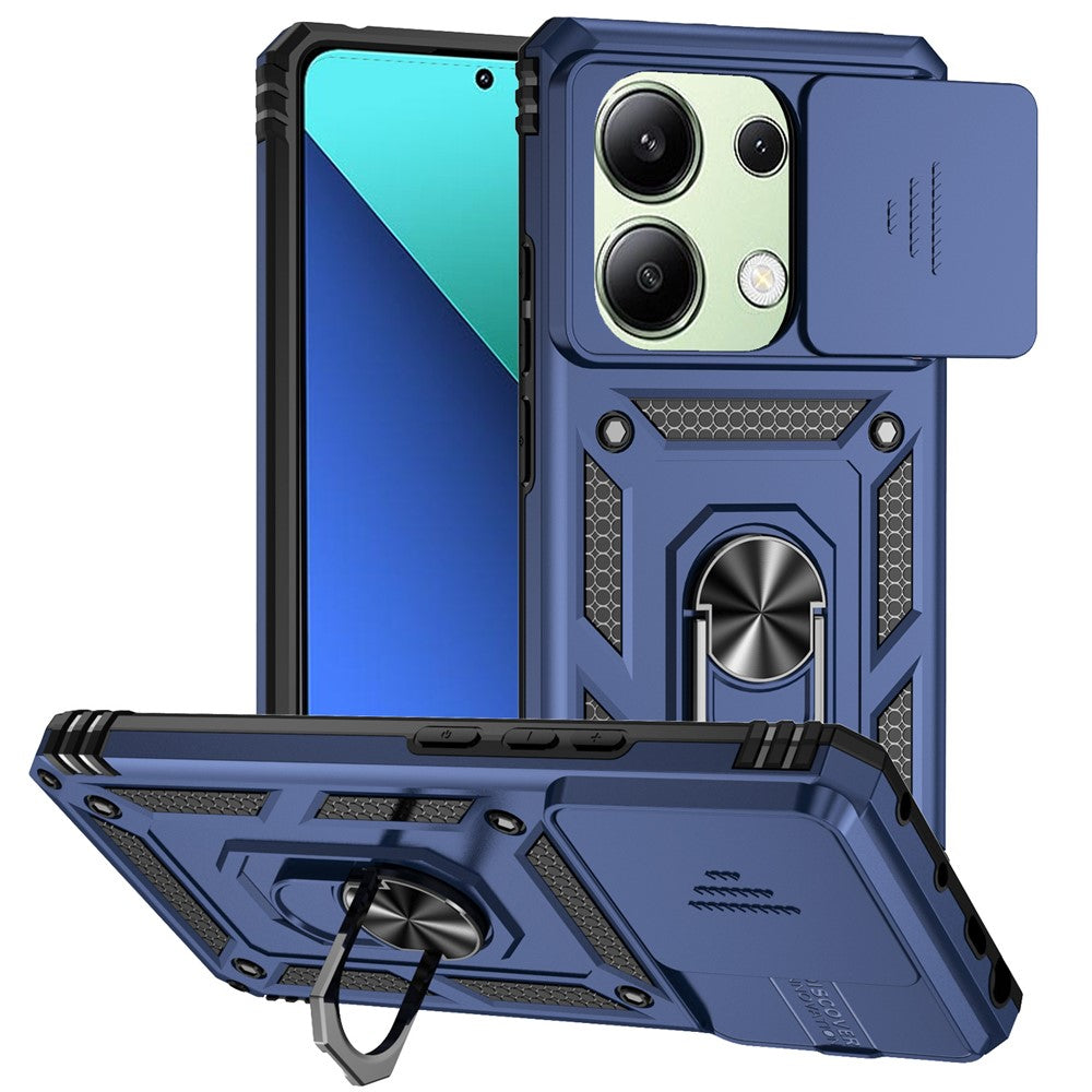 For Xiaomi Redmi Note 13 Pro 4G / Poco M6 Pro 4G Case Upgraded Lens Protection PC + TPU Phone Cover Kickstand