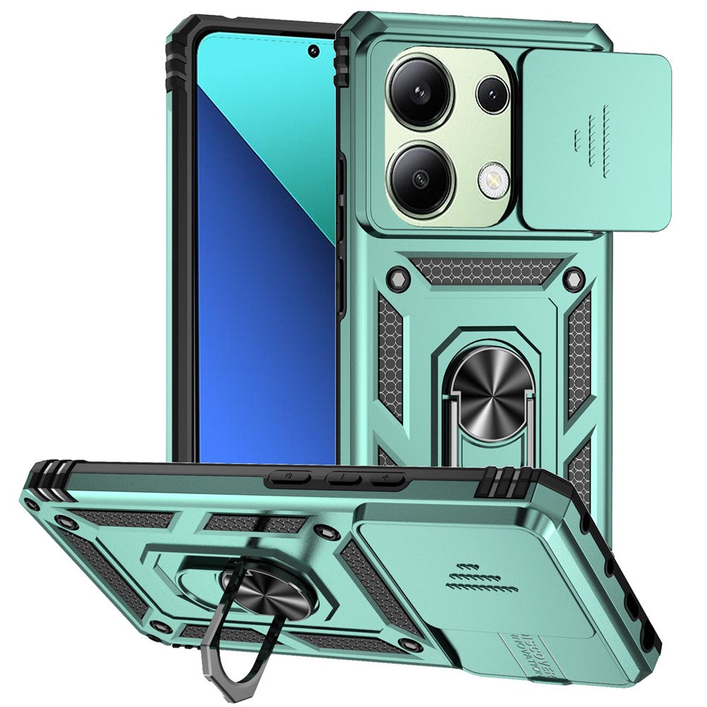 For Xiaomi Redmi Note 13 Pro 4G / Poco M6 Pro 4G Case Upgraded Lens Protection PC + TPU Phone Cover Kickstand