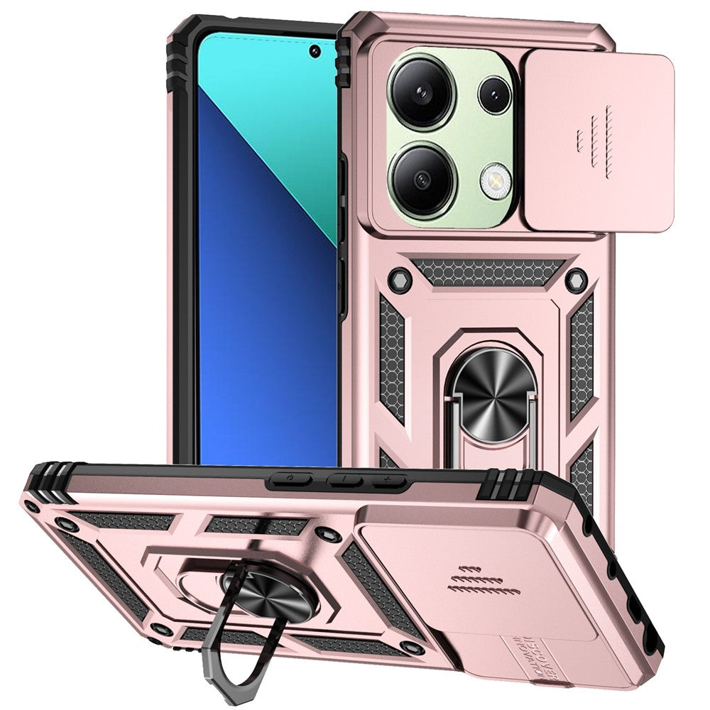 For Xiaomi Redmi Note 13 Pro 4G / Poco M6 Pro 4G Case Upgraded Lens Protection PC + TPU Phone Cover Kickstand