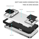 For iPhone 16 Pro Case Camera Slider PC + TPU Phone Cover with Kickstand