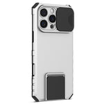 For iPhone 16 Pro Case Camera Slider PC + TPU Phone Cover with Kickstand