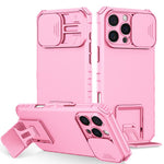 For iPhone 16 Pro Case Camera Slider PC + TPU Phone Cover with Kickstand