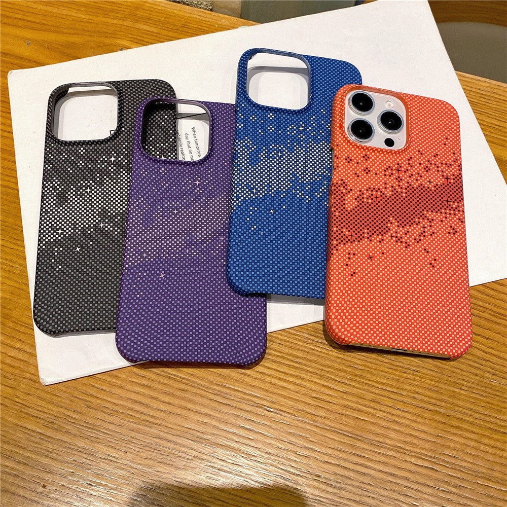 For iPhone 13 Pro Case Hard PC Phone Shell Starry Sky Pattern Incomplete Cover