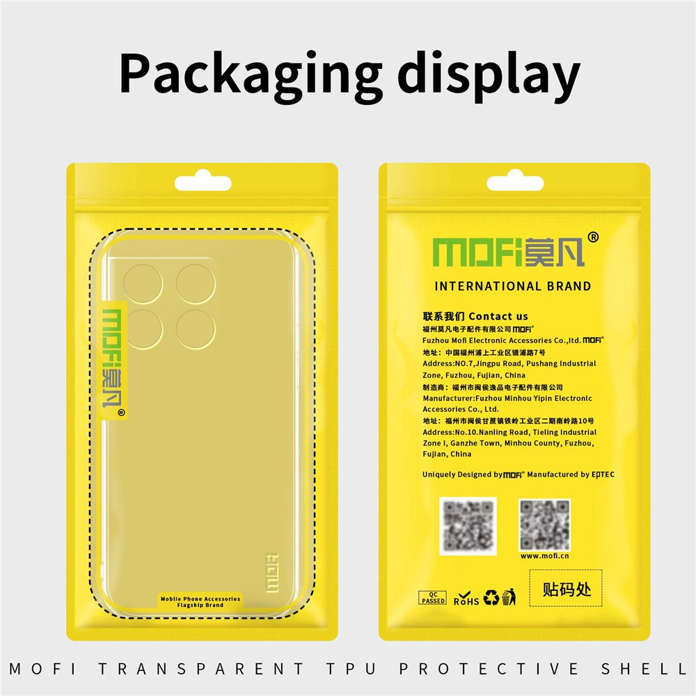 MOFI Transparent mobilskal För OnePlus 10T 5G / Ace Pro 5G Reptåligt Mjukt TPU Mobilmobil Baksida