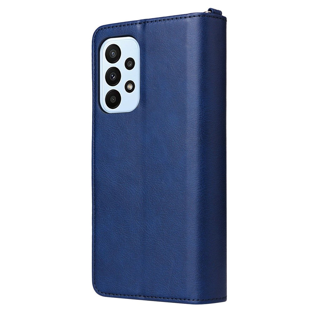 Til Samsung Galaxy A23 5G (Global) / 4G magnetisk lædercover mobilcover med aftagelig lynlås-pungrem