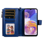 Til Samsung Galaxy A23 5G (Global) / 4G magnetisk lædercover mobilcover med aftagelig lynlås-pungrem