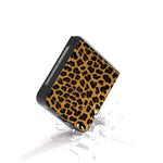 For Samsung Galaxy Z Flip7 FE 5G / Z Flip6 5G Case Black Edge PU+PC Leopard Pattern Phone Cover