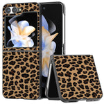For Samsung Galaxy Z Flip7 FE 5G / Z Flip6 5G Case Black Edge PU+PC Leopard Pattern Phone Cover