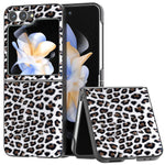 For Samsung Galaxy Z Flip7 FE 5G / Z Flip6 5G Case Black Edge PU+PC Leopard Pattern Phone Cover