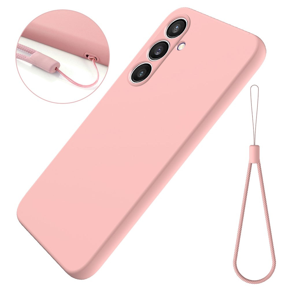 Til Samsung Galaxy S24 FE Etui Flydende Silikone Telefoncover Glat Touch med Håndrem