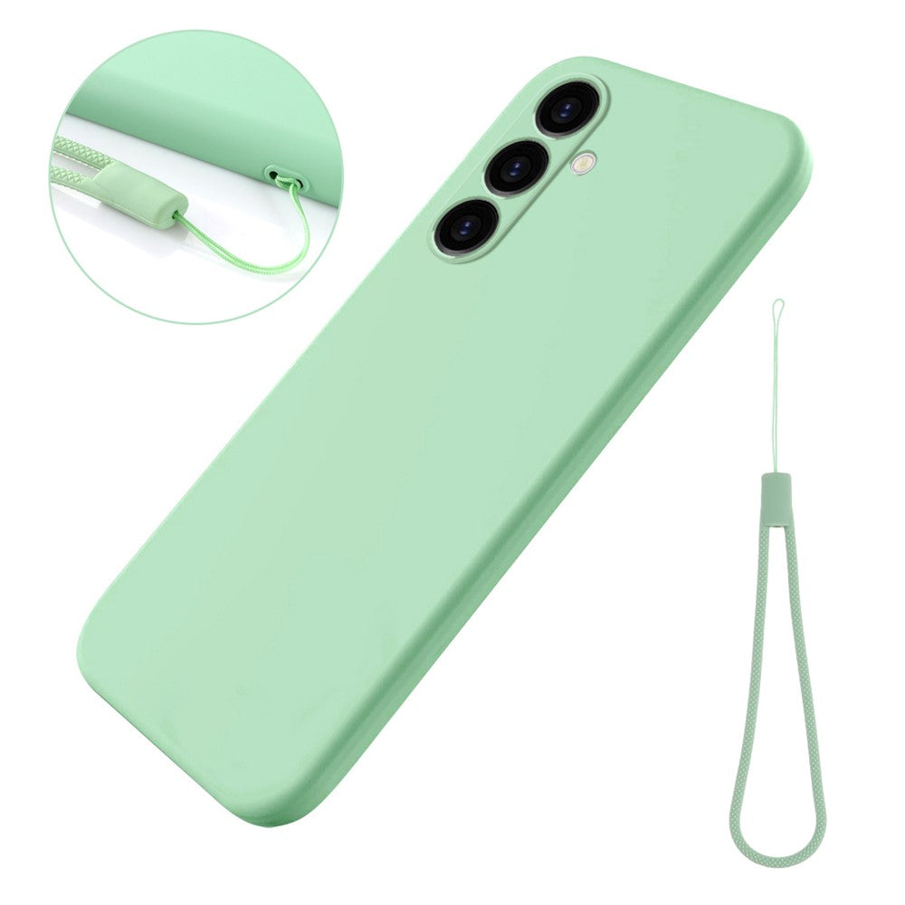 Til Samsung Galaxy S24 FE Etui Flydende Silikone Telefoncover Glat Touch med Håndrem