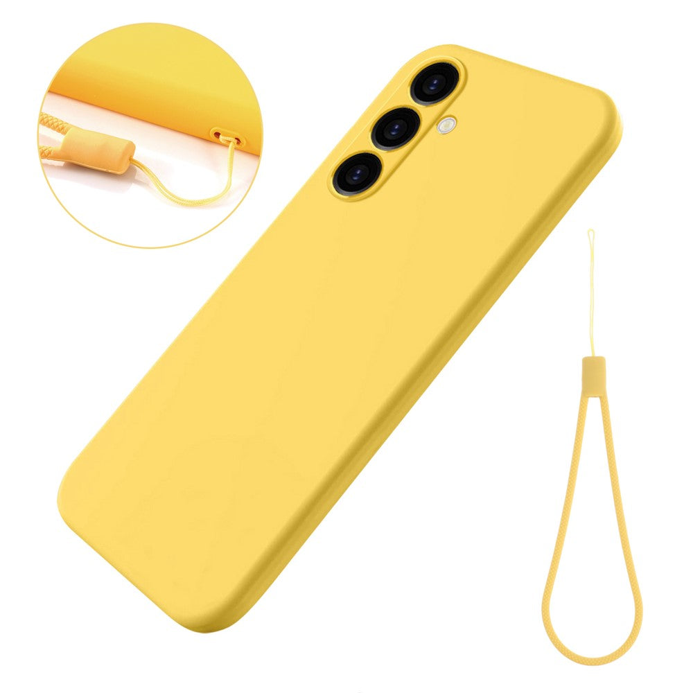 Til Samsung Galaxy S24 FE Etui Flydende Silikone Telefoncover Glat Touch med Håndrem