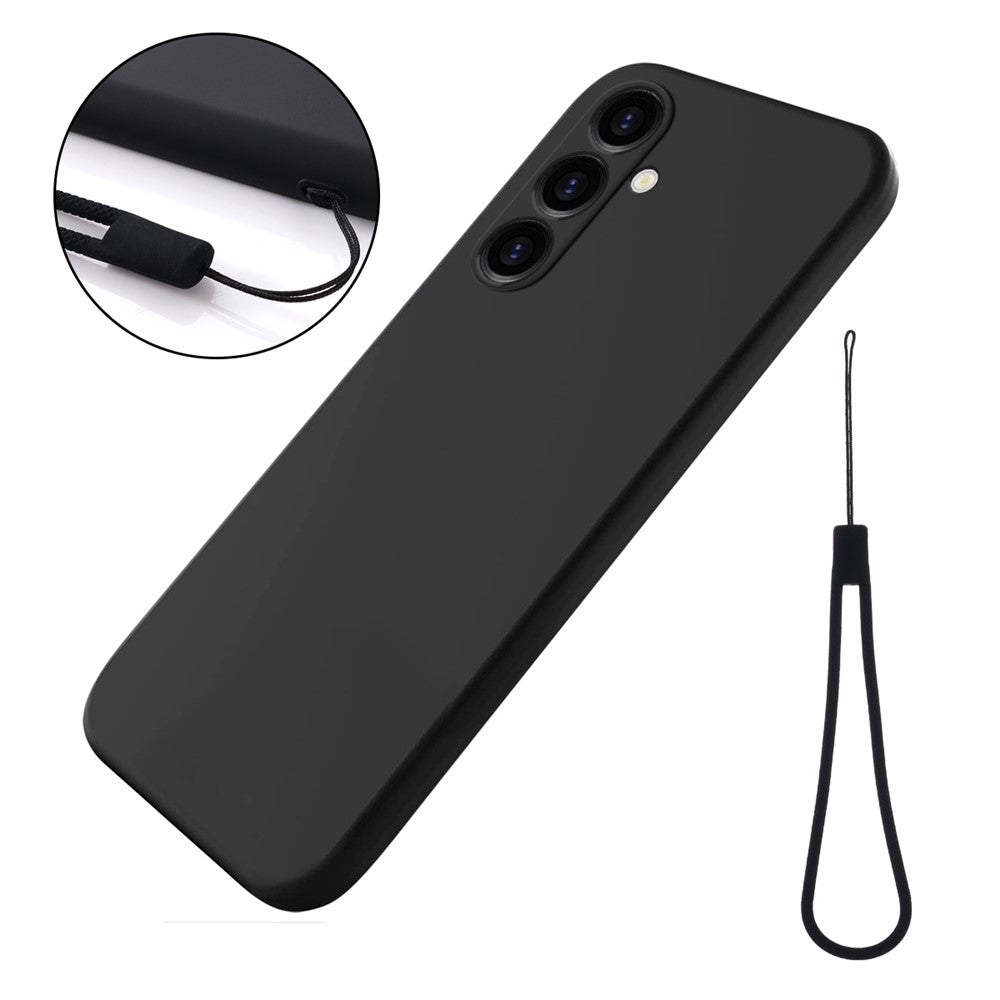 Til Samsung Galaxy S24 FE Etui Flydende Silikone Telefoncover Glat Touch med Håndrem