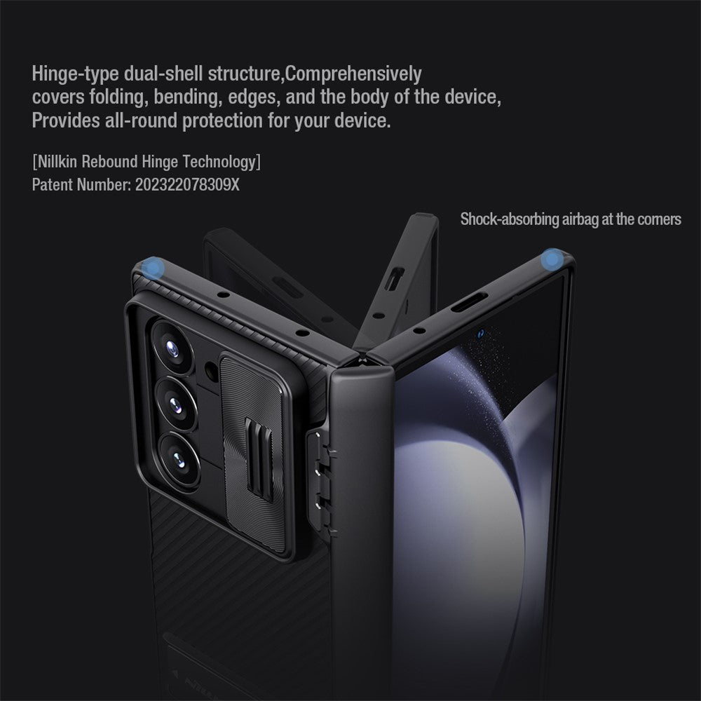NILLKIN CamShield Fold Case for Samsung Galaxy Z Fold6 5G TPU+PC Kickstand Phone Cover Slide Camera Lid