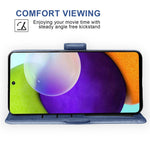 Samsung Galaxy A53 5G-mobilcover med denimstruktur, pung i PU-læder, roterende kortholder og folio-flipcover