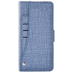 Samsung Galaxy A53 5G-mobilcover med denimstruktur, pung i PU-læder, roterende kortholder og folio-flipcover