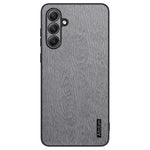 For Samsung Galaxy S24 FE Case Wood Grain PU Leather Coated PC+TPU Phone Cover