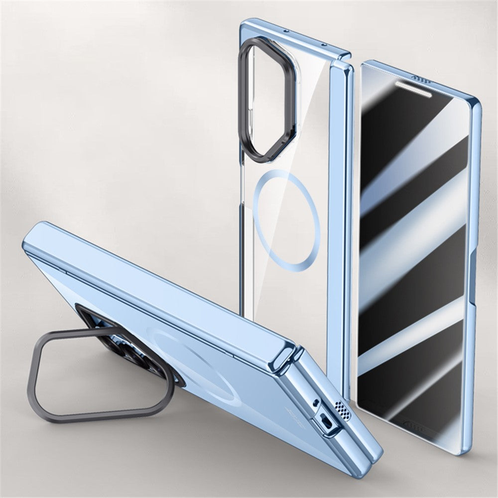 Samsung Galaxy Z Fold6 5G Magnetiskt Genomskinligt Skal med Anti-Spion Skärmfilm PC+Akryl Stativ mobilskal