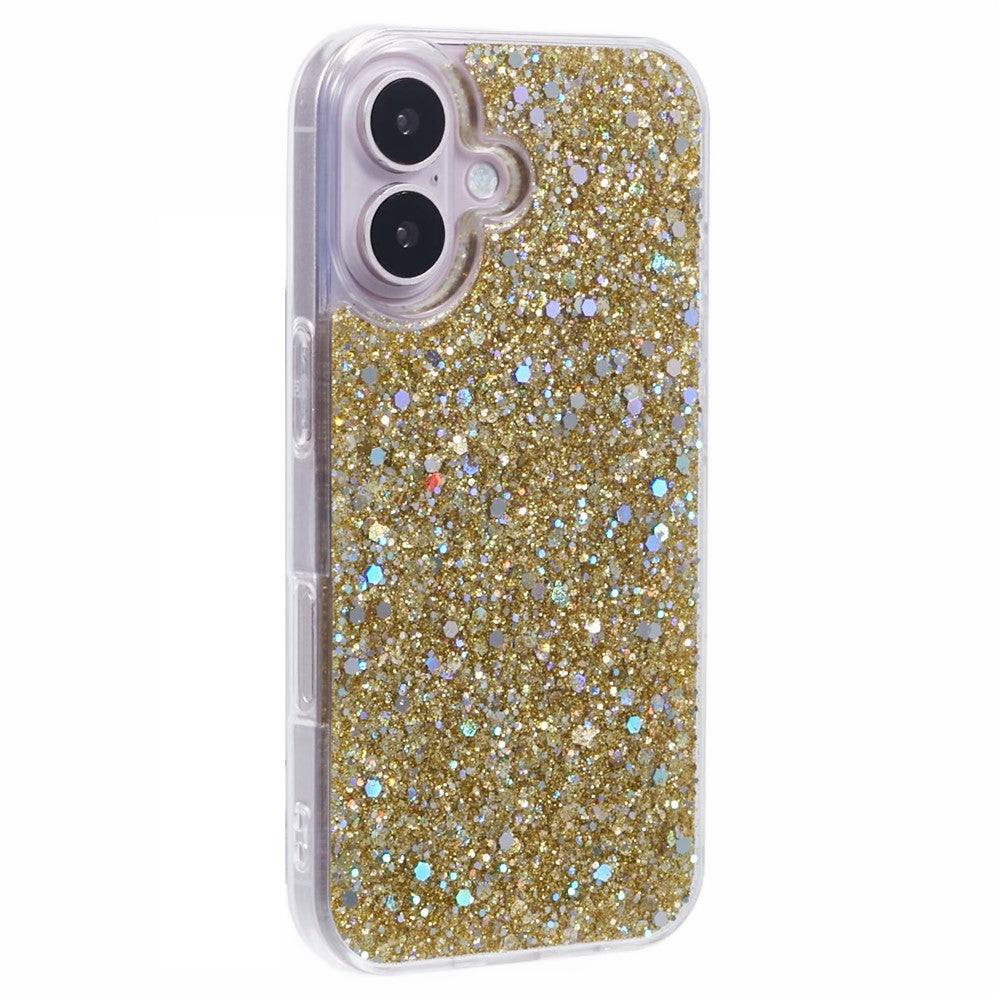 For iPhone 16 Shockproof Case Glittery Design Soft TPU Phone Cover
