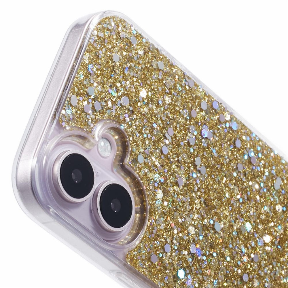 For iPhone 16 Shockproof Case Glittery Design Soft TPU Phone Cover