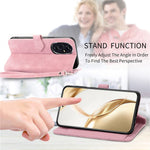 For Honor 200 5G Zipper Wallet Case with Strap Flower Imprint PU Leather Phone Cover