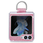 For Samsung Galaxy Z Flip7 FE 5G / Z Flip6 5G Case Leather+PC Glitter Phone Cover Rhinestone Ring Holder