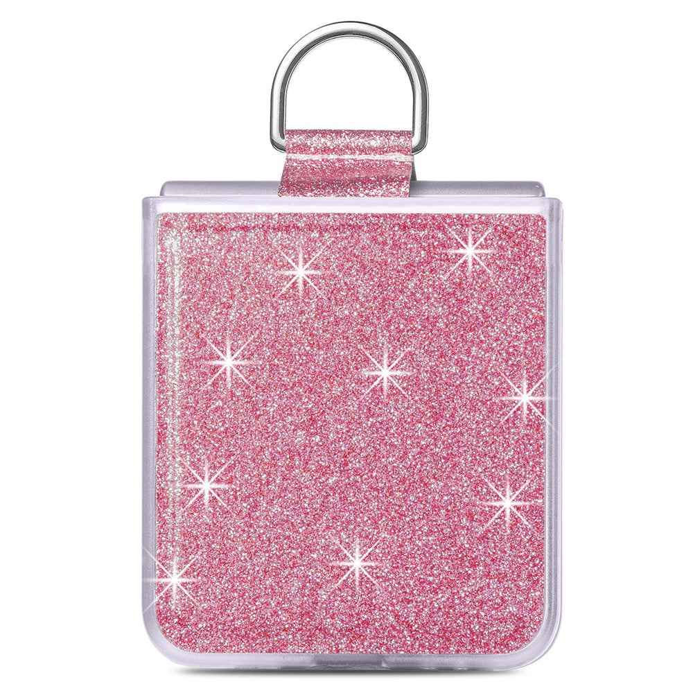 For Samsung Galaxy Z Flip7 FE 5G / Z Flip6 5G Case Leather+PC Glitter Phone Cover Rhinestone Ring Holder