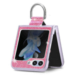 For Samsung Galaxy Z Flip7 FE 5G / Z Flip6 5G Case Leather+PC Glitter Phone Cover Rhinestone Ring Holder