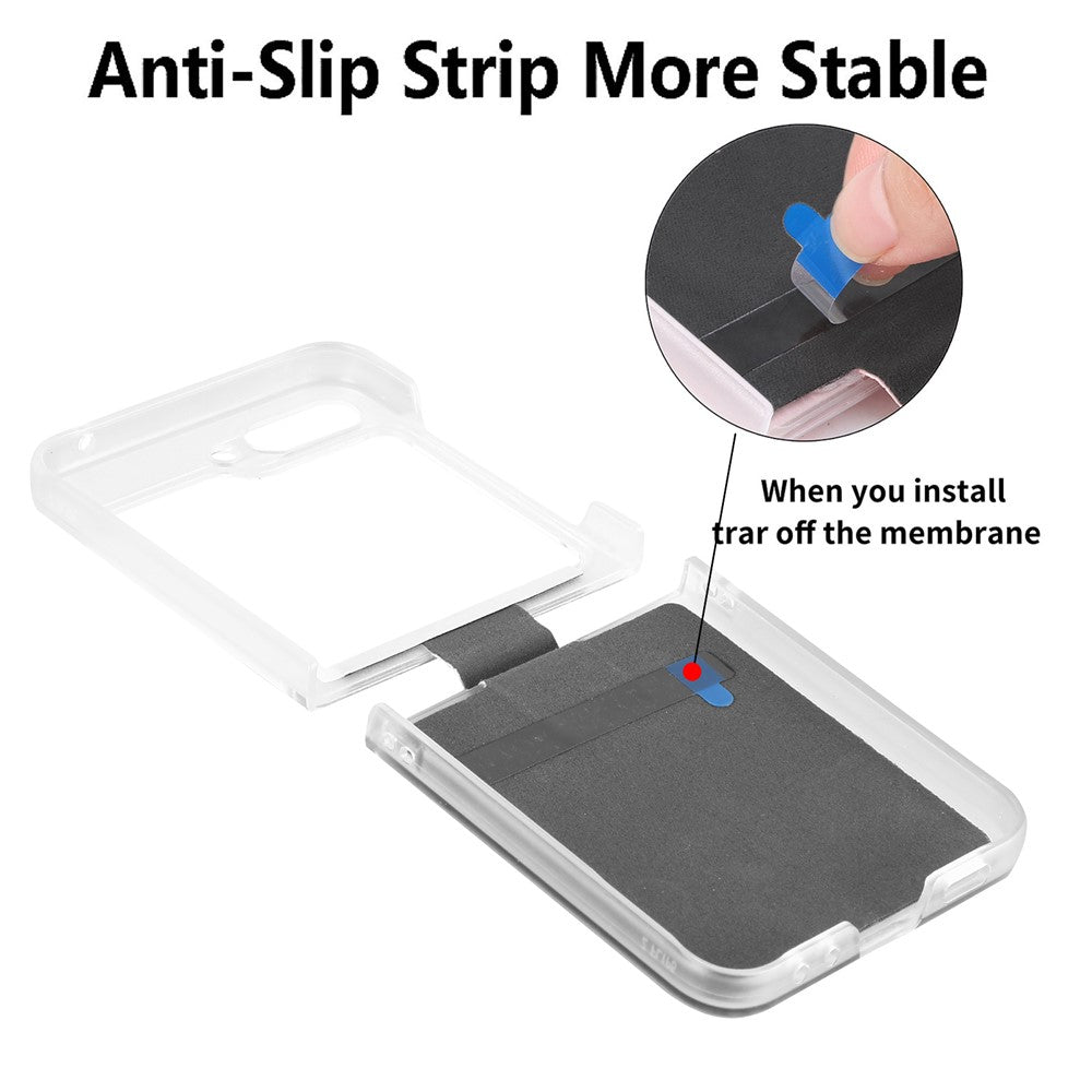 For Samsung Galaxy Z Flip7 FE 5G / Z Flip6 5G Case Leather+PC Glitter Phone Cover Rhinestone Ring Holder