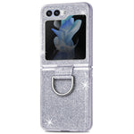 For Samsung Galaxy Z Flip7 FE 5G / Z Flip6 5G Case Leather+PC Glitter Phone Cover Rhinestone Ring Holder