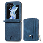For Samsung Galaxy Z Flip7 FE 5G / Z Flip6 5G Case Kickstand Retro Leather Phone Cover Zipper Card Holder