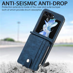 For Samsung Galaxy Z Flip7 FE 5G / Z Flip6 5G Case Kickstand Retro Leather Phone Cover Zipper Card Holder