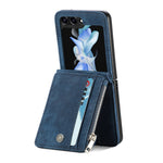 For Samsung Galaxy Z Flip7 FE 5G / Z Flip6 5G Case Kickstand Retro Leather Phone Cover Zipper Card Holder