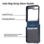 For Samsung Galaxy Z Flip7 FE 5G / Z Flip6 5G Case Kickstand Retro Leather Phone Cover Zipper Card Holder