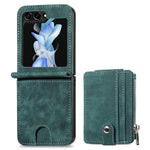 For Samsung Galaxy Z Flip7 FE 5G / Z Flip6 5G Case Kickstand Retro Leather Phone Cover Zipper Card Holder