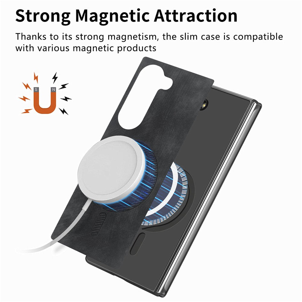 Til Samsung Galaxy Z Fold6 5G Magnetisk Etui Aftageligt PU+TPU Telefoncover