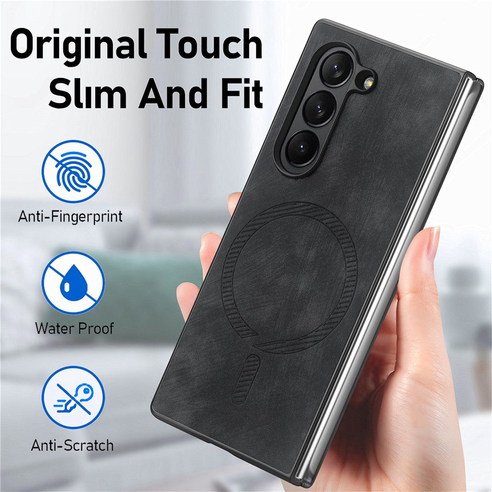 Til Samsung Galaxy Z Fold6 5G Magnetisk Etui Aftageligt PU+TPU Telefoncover