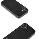 ABEEL For iPhone 16 Case Litchi Texture Genuine Cow Leather Hybrid Phone Cover