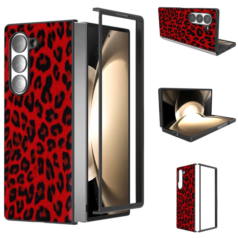 ABEEL For Samsung Galaxy Z Fold6 5G Case Leopard Pattern PU+PC Phone Cover