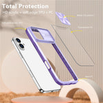 For iPhone 16 Plus Clear Case CD-Veins Camera Lens Sliding Lid TPU+PC Phone Cover