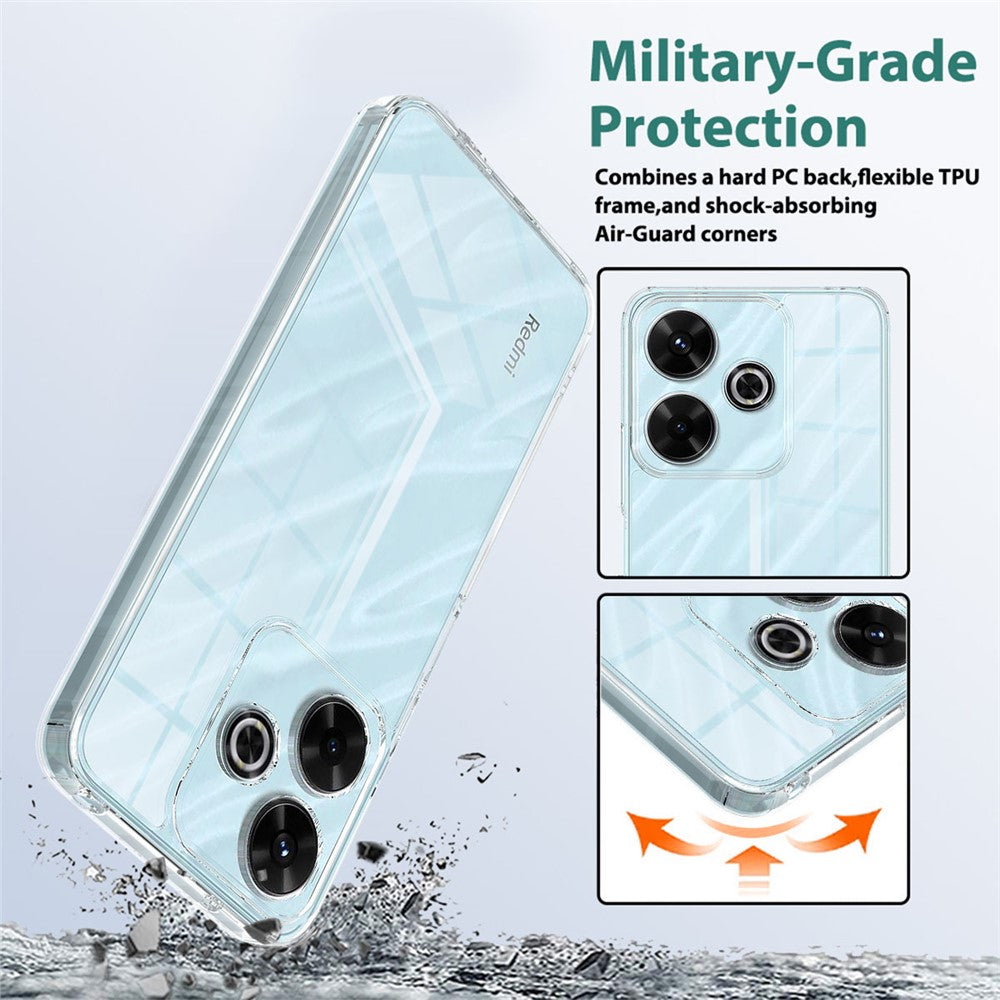 For Xiaomi Redmi Note 13R 5G Clear Case TPU+Acrylic Shockproof Phone Cover